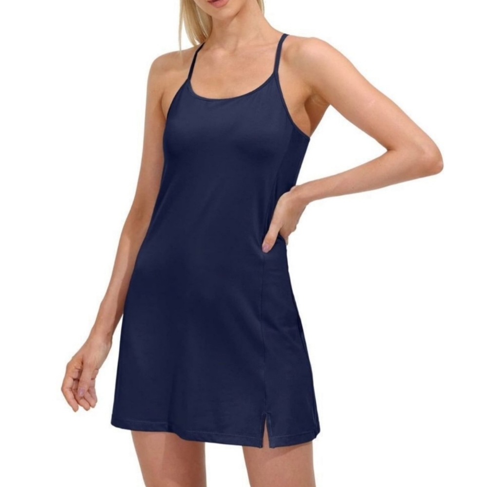 Viligo Athletic Tennis Navy Blue Built-in Romper Dress Size L